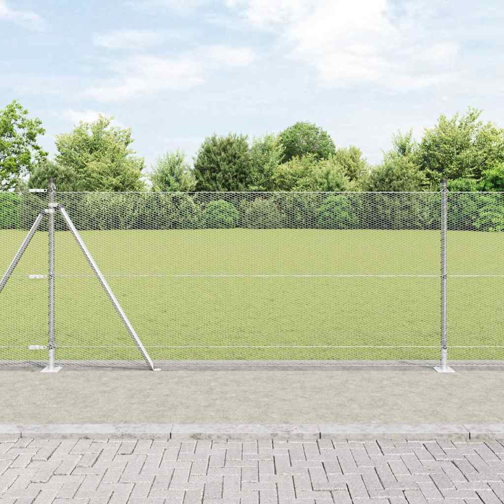 Kuusikulmainen Aita Betoni Perustuksella 10 X 0,8 M Hopea