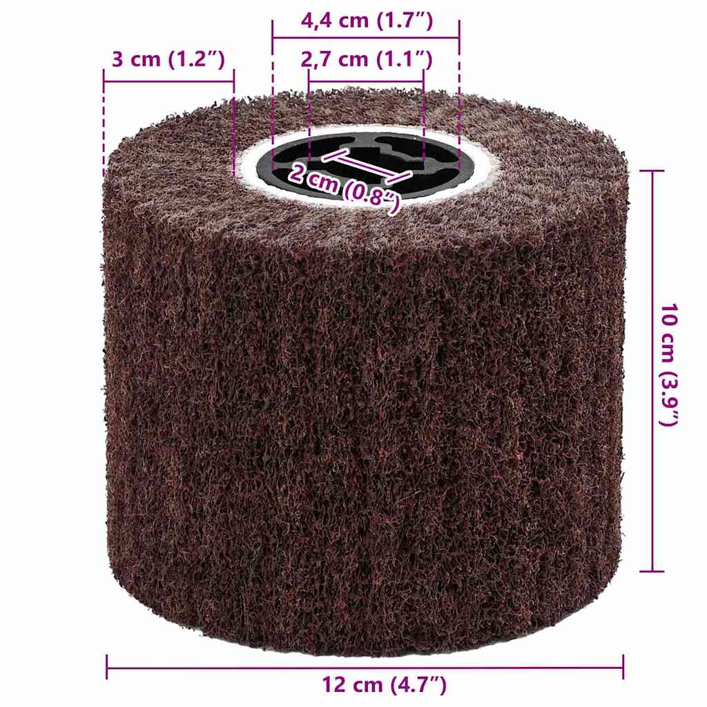 Hiontarullat 3 Pcs Ruskea 12 X 12 X 10 Cm Synteettinen Kuitu