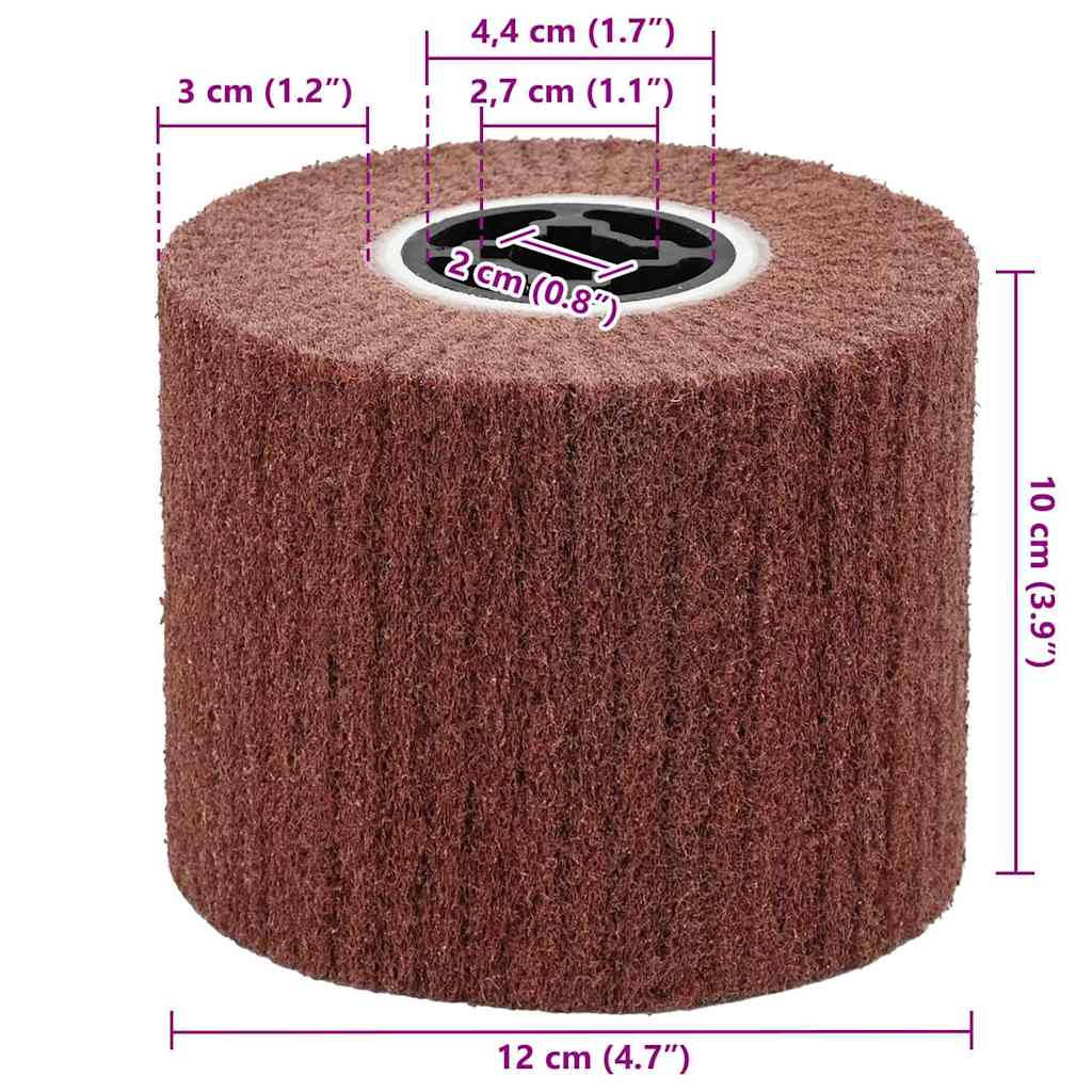 Hiontarullat 3 Pcs Ruskea 12 X 12 X 10 Cm Synteettinen Kuitu