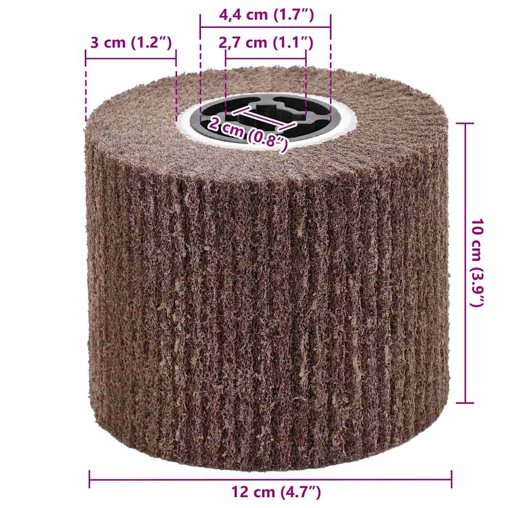 Hiontarullat 3 Pcs Ruskea 12 X 12 X 10 Cm Synteettinen Kuitu
