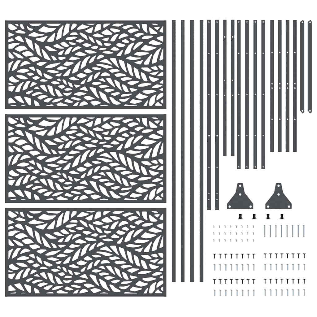 Yksityisyysnäyttö 100 X 50 X 180 Cm Teräs Antrasiitti