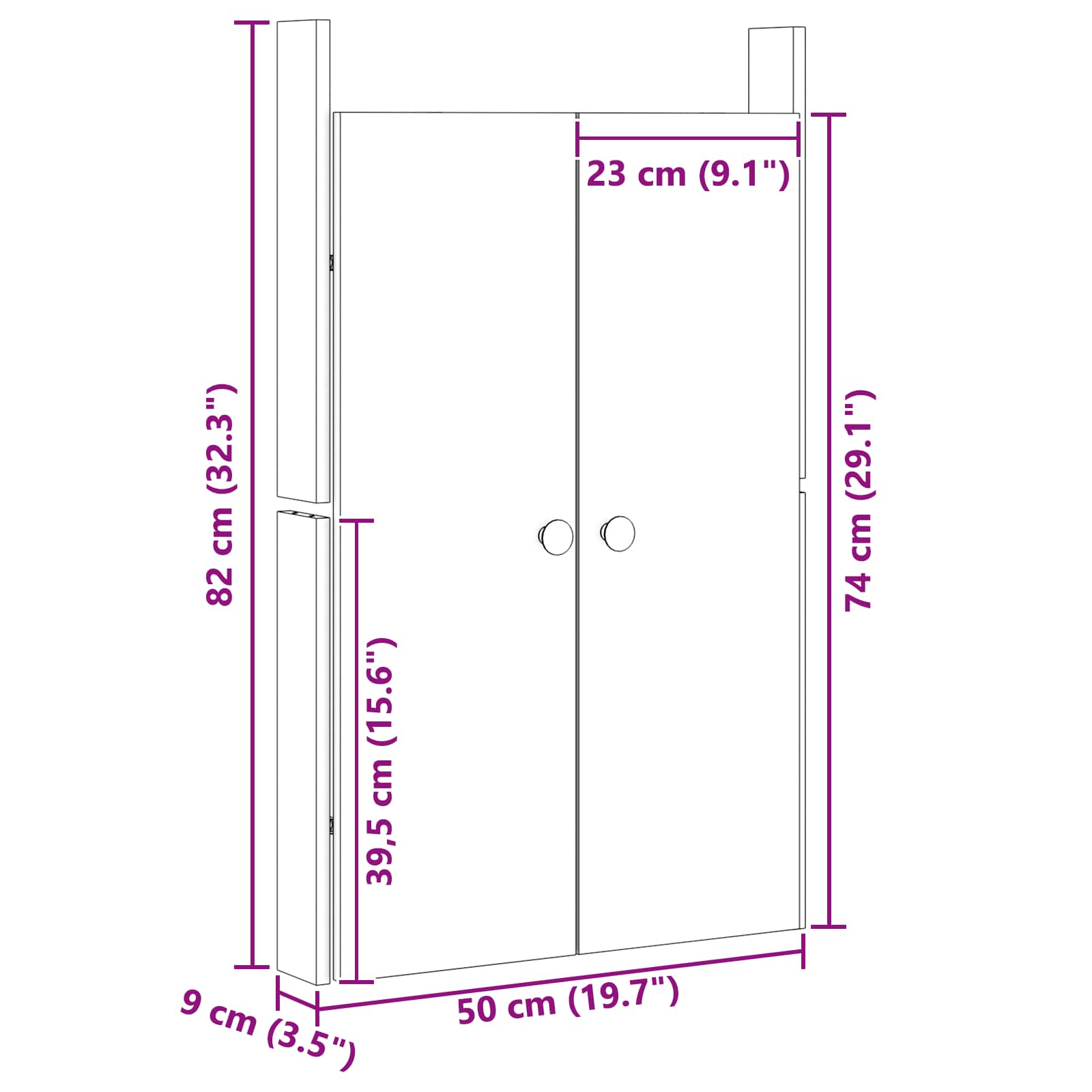 Keittiön Ovi Meppel 2 Kpl Ruskea 50 X 9 X 82 Cm