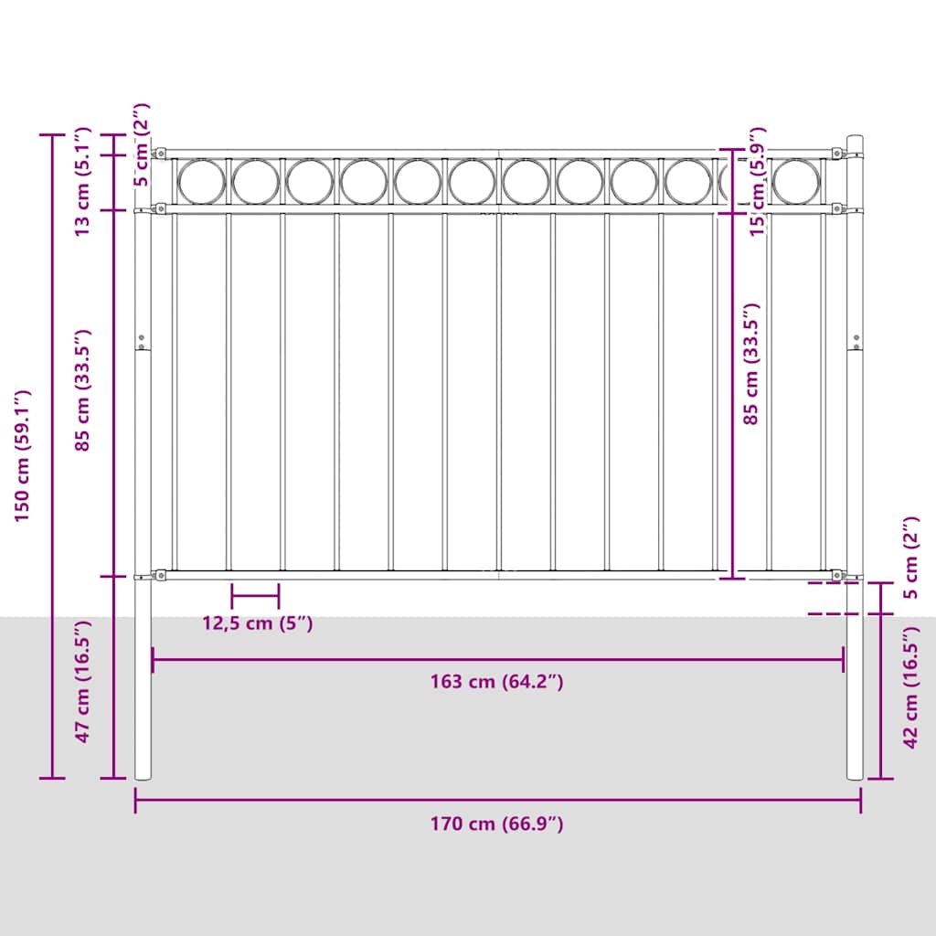 Aitaelementti Assen Harmaa 170 X 150 Cm Teräs