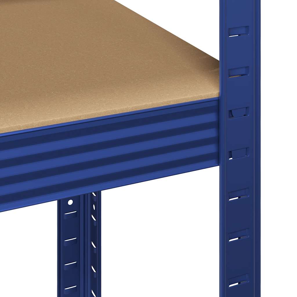 5-Tasoinen Varastohylly Sininen Teräs Ja Tekninen Puu