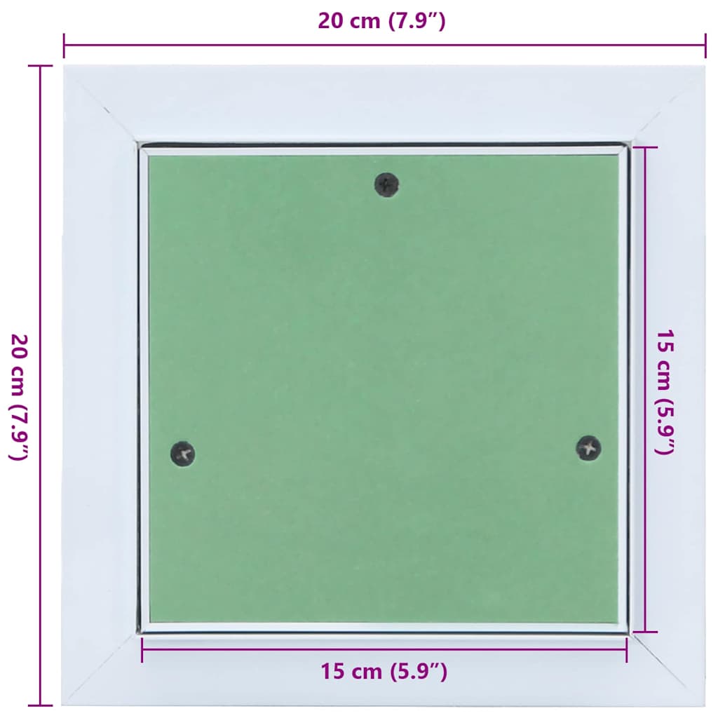 Access Panel Vihreä Ja Hopea 20 X 20 Cm Alumiini Ja Kipsilevy