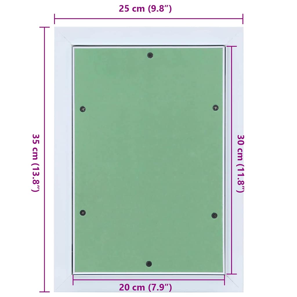 Access Panel Vihreä Ja Hopea 25 X 35 Cm Alumiini Ja Kipsilevy