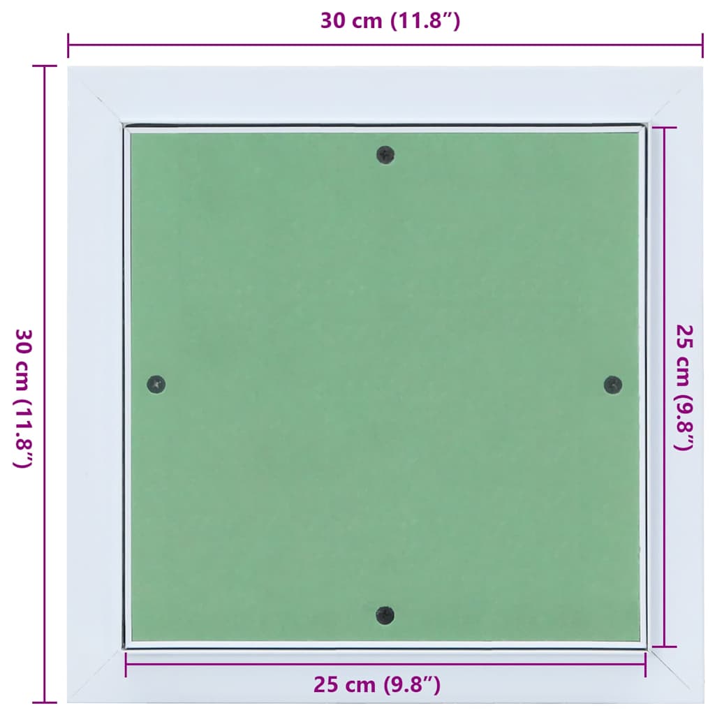 Access Panel Vihreä Ja Hopea 30 X 30 Cm Alumiini Ja Kipsilevy