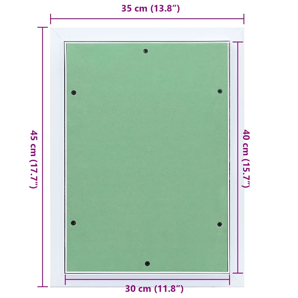Access Panel Vihreä Ja Hopea 35 X 45 Cm Alumiini Ja Kipsilevy
