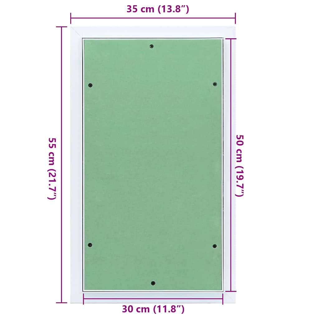 Access Panel Vihreä Ja Hopea 35 X 55 Cm Alumiini Ja Kipsilevy