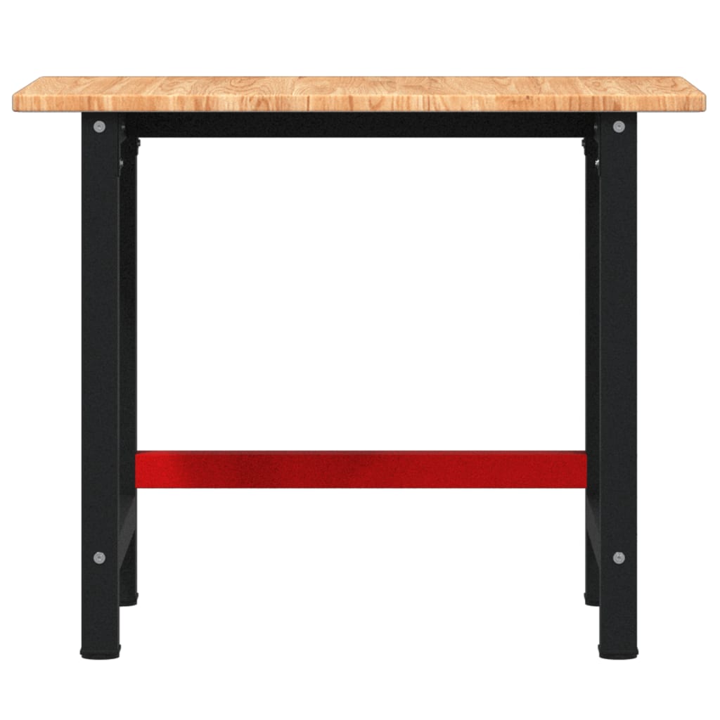 Työpenkki Vaaleanruskea 100X60X81,5 Cm Täysi Tammi Suorakaide