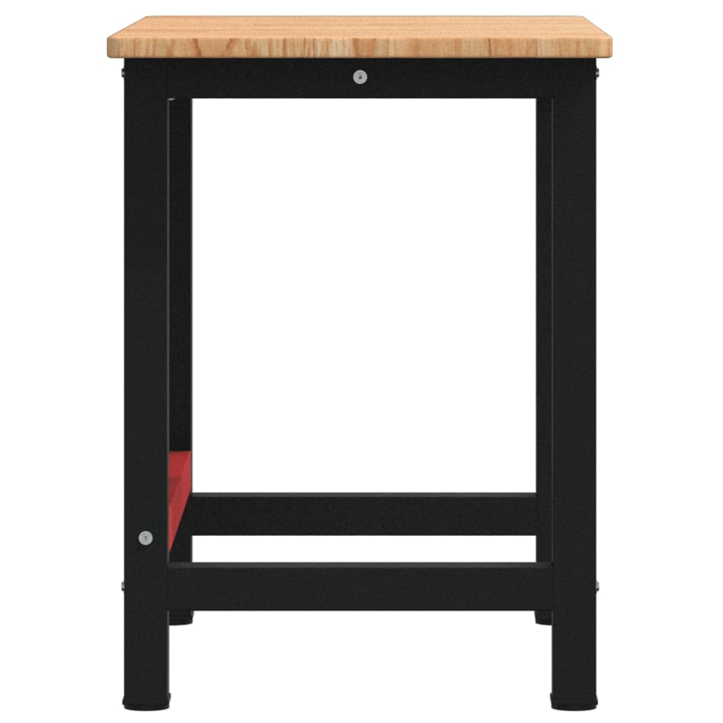 Työpenkki Vaaleanruskea 100X60X81,5 Cm Täysi Tammi Suorakaide