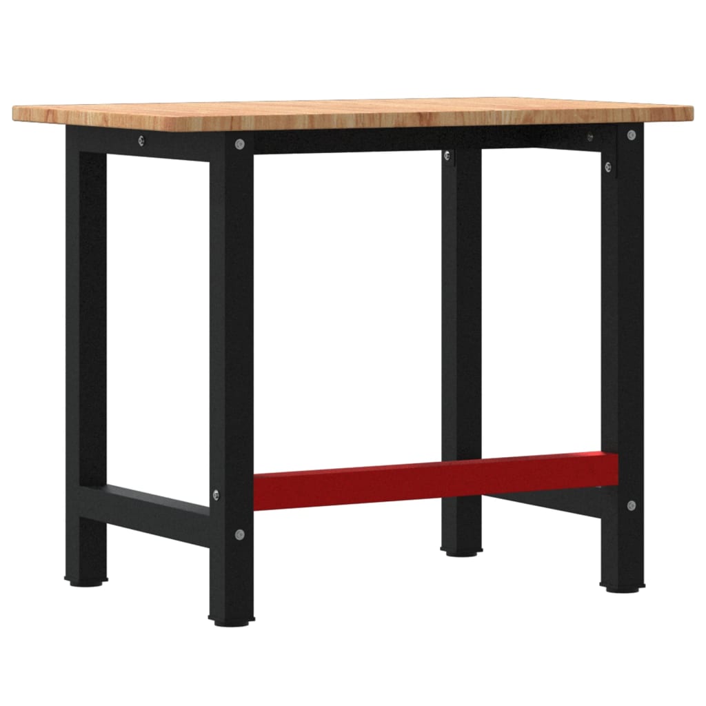 Työpenkki Vaaleanruskea 100X60X81,5 Cm Täysi Tammi Suorakaide