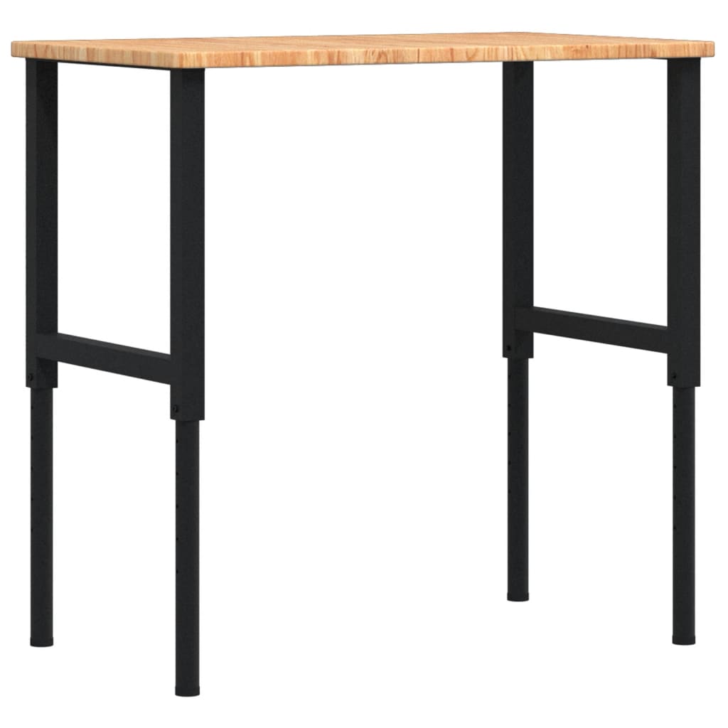 Työpenkki V.ruskea 100X60X(71,5-98) Cm Täysi Tammi Suorakaide