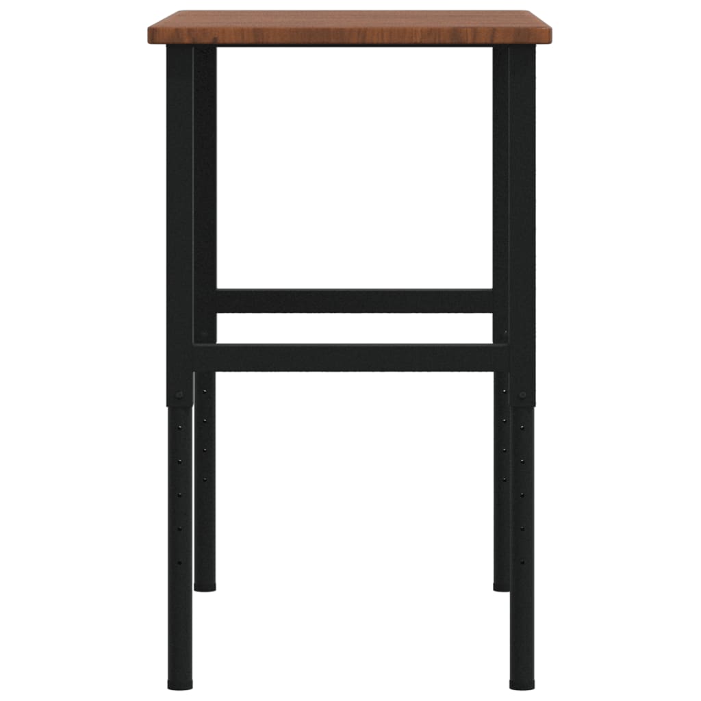 Työpenkki T.ruskea 100X60X(71,5-98) Cm Täysi Tammi Suorakaide