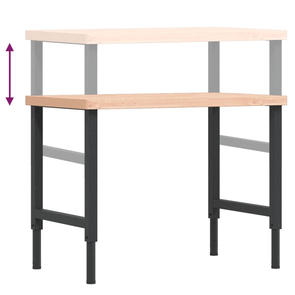 Työpenkki 100X60X(73-99,5) Cm Täysi Pyökki Suorakaide