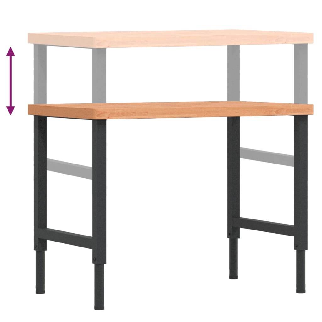 Työpenkki 100X60X(73-99,5) Cm Täysi Pyökki Suorakaide