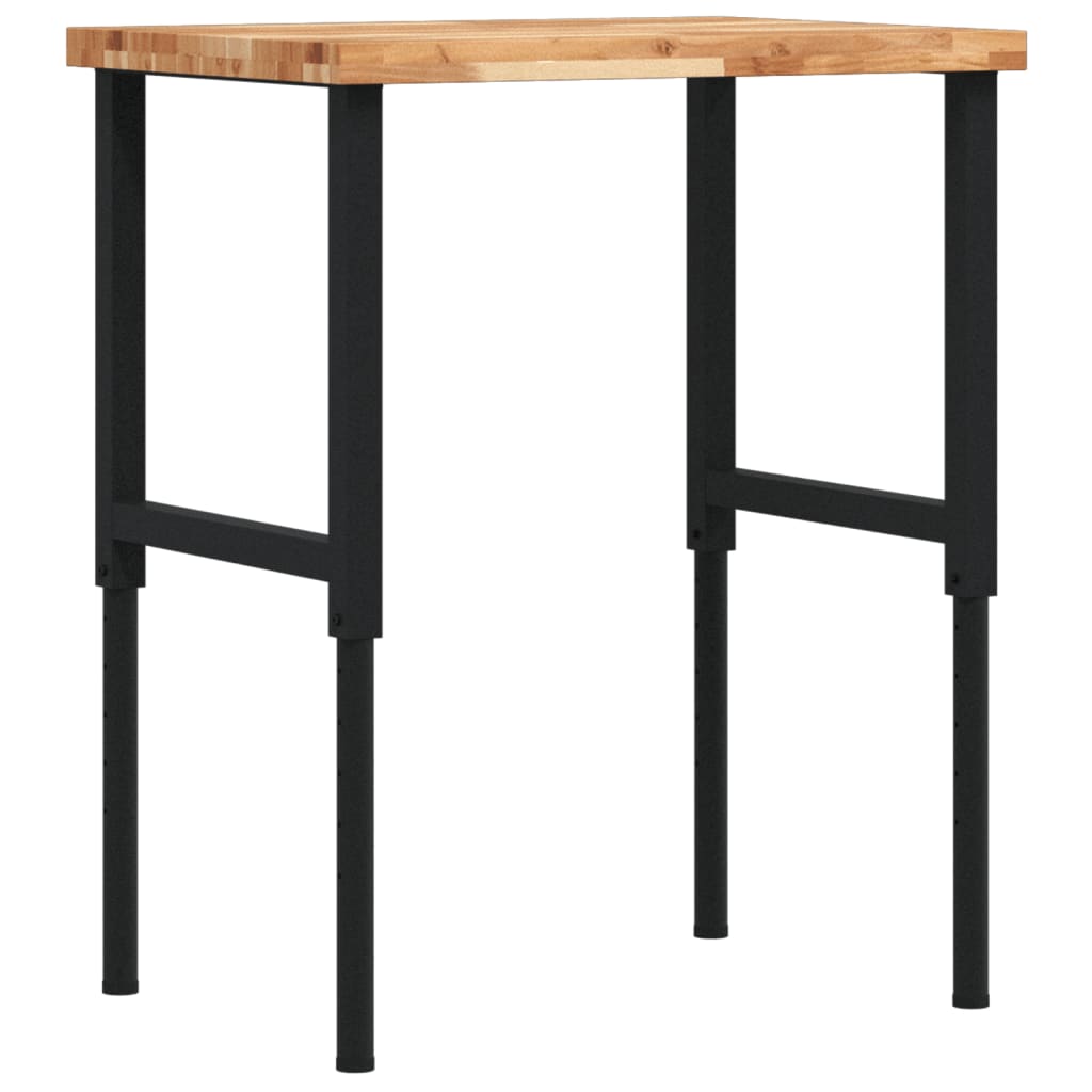 Työpenkki 80X60X(73-99,5) Cm Täysi Akasiapuu Suorakaide