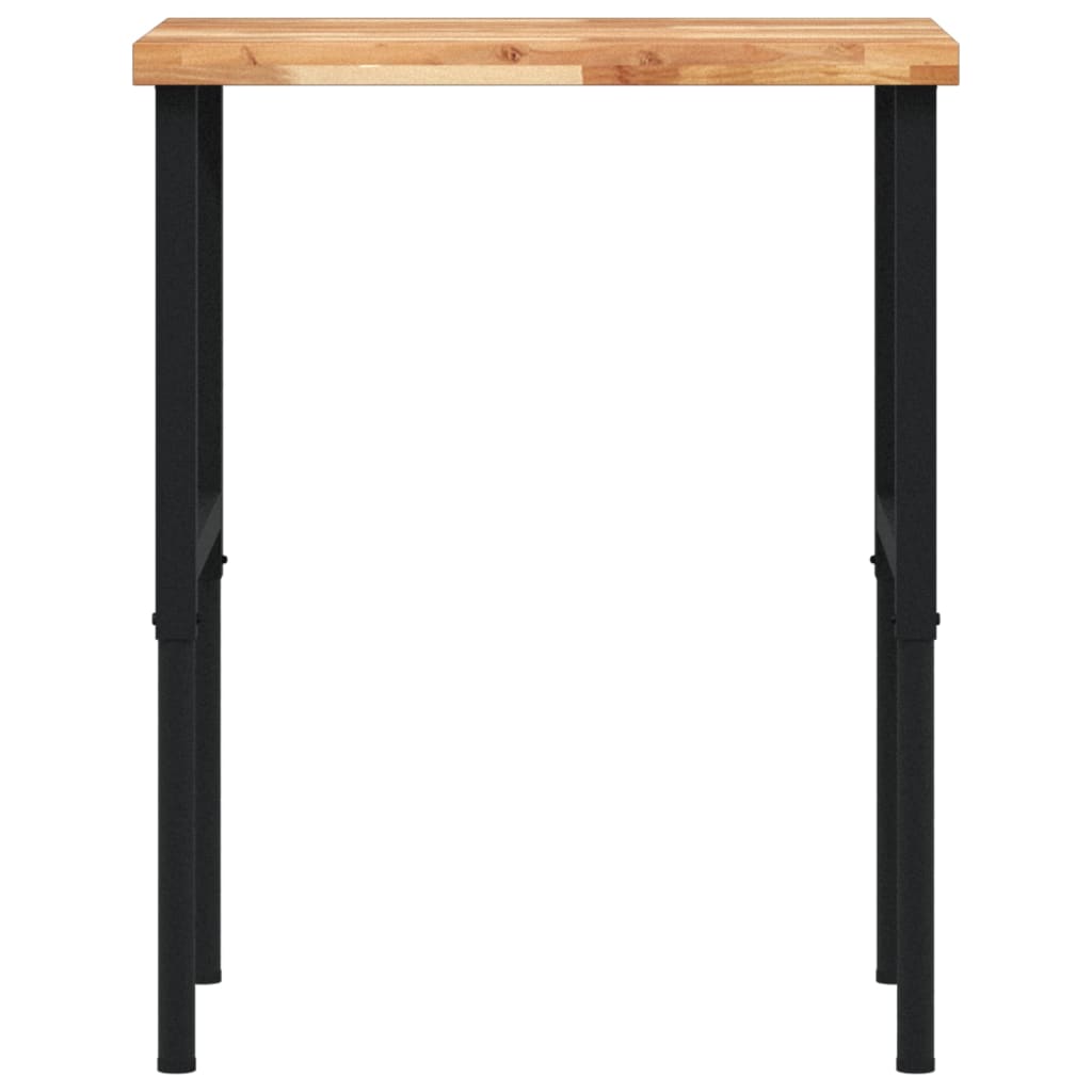 Työpenkki 80X60X(73-99,5) Cm Täysi Akasiapuu Suorakaide