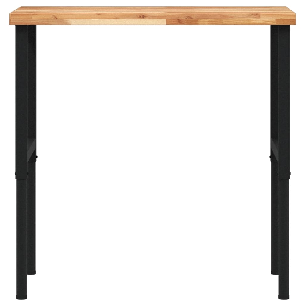 Työpenkki 100X60X(73-99,5) Cm Täysi Akasiapuu Suorakaide