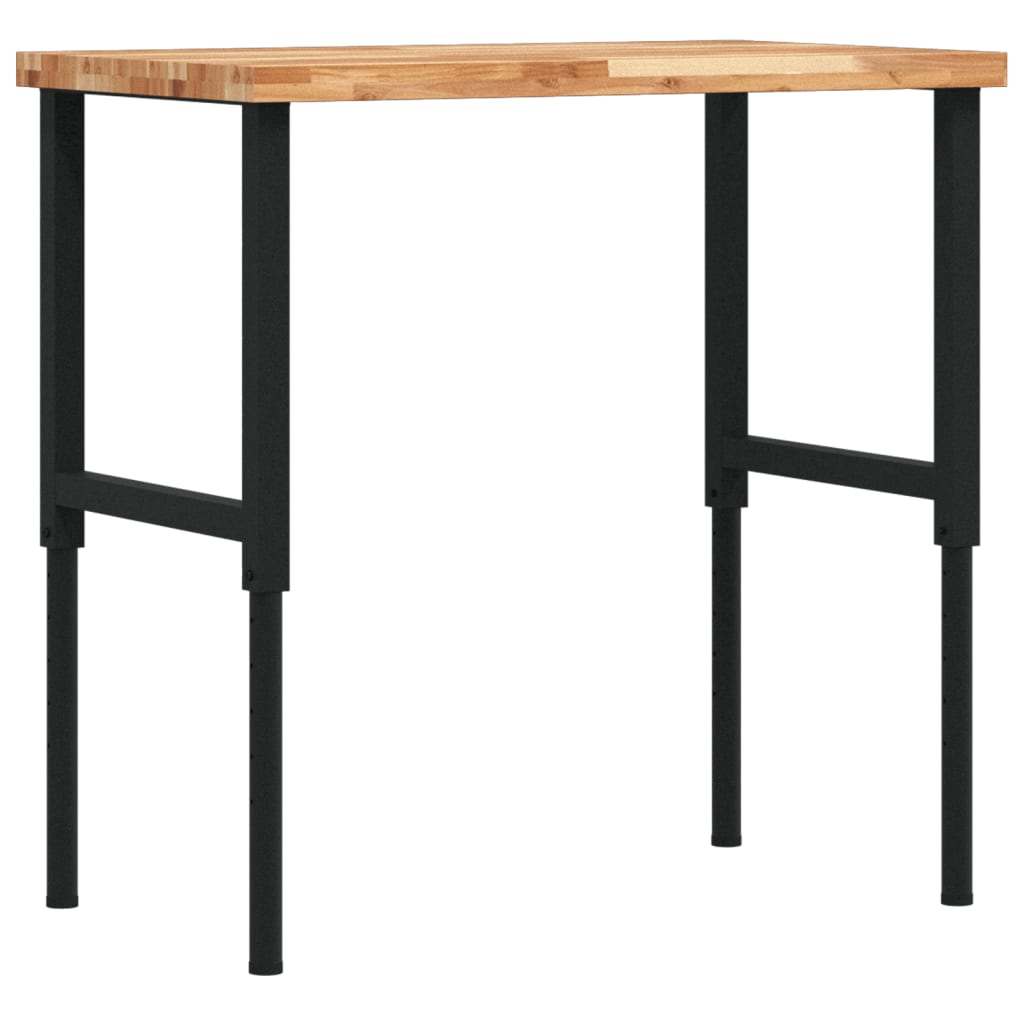 Työpenkki 100X60X(73-99,5) Cm Täysi Akasiapuu Suorakaide