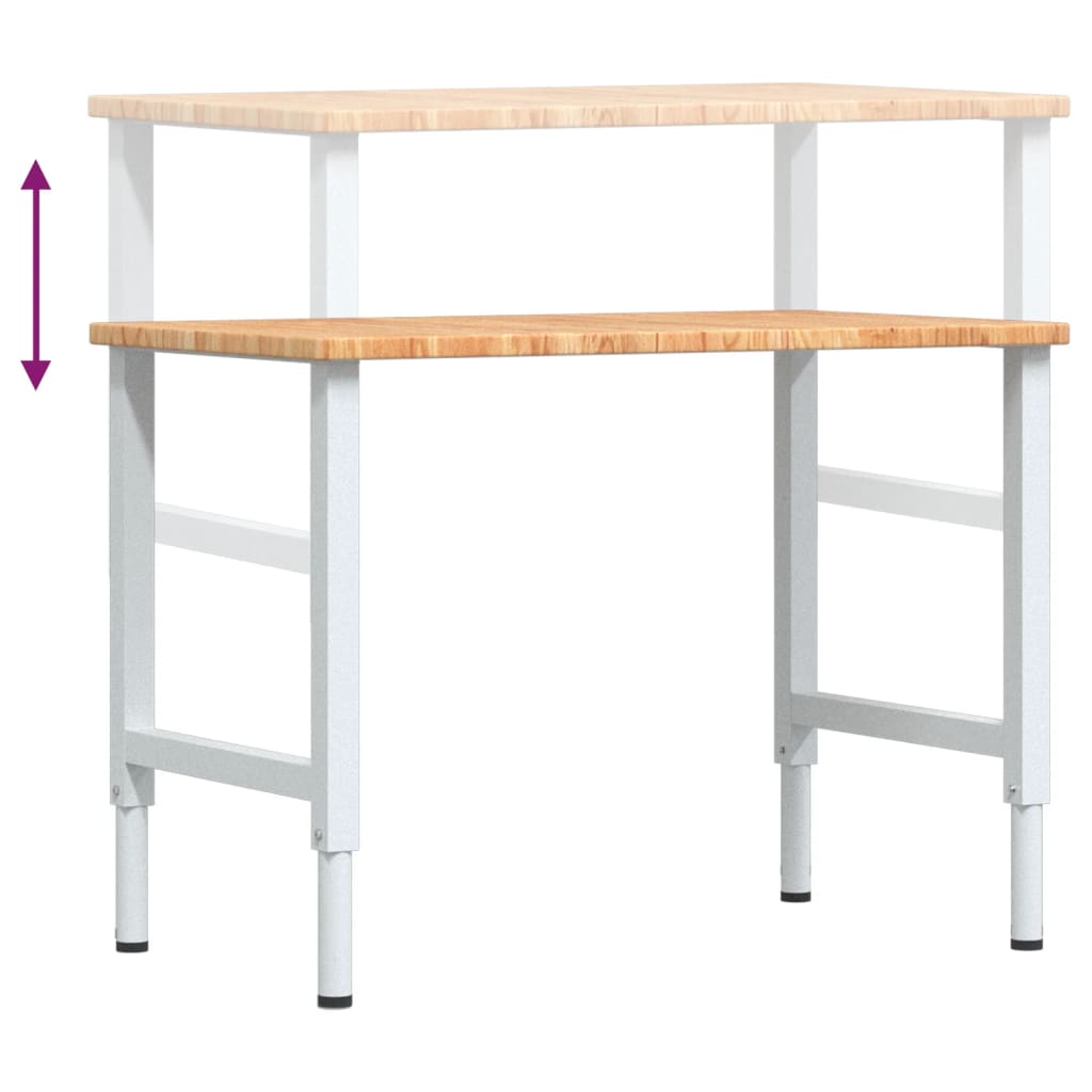Työpenkki V.ruskea 100X60X(71,5-98) Cm Täysi Tammi Suorakaide