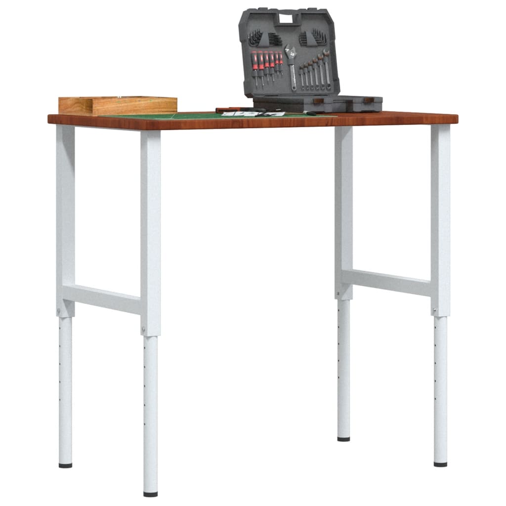 Työpenkki T.ruskea 100X60X(71,5-98) Cm Täysi Tammi Suorakaide