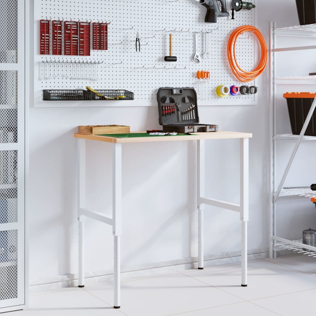 Työpenkki 100X60X(71,5-98) Cm Täysi Pyökki Suorakaide