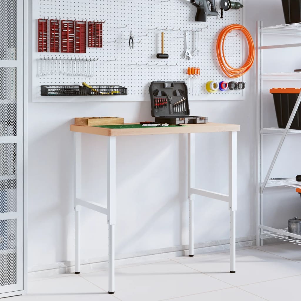 Työpenkki 100X60X(73-99,5) Cm Täysi Pyökki Suorakaide