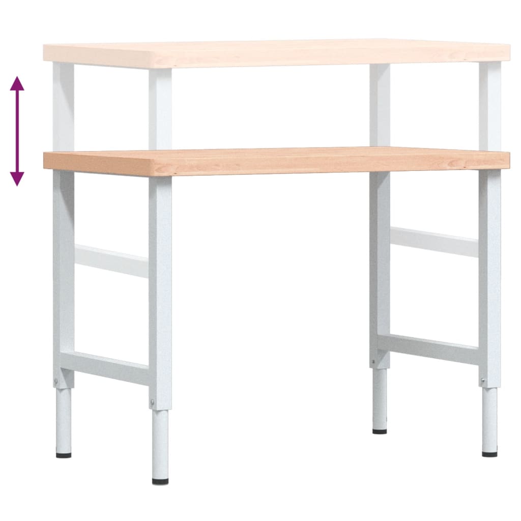 Työpenkki 100X60X(73-99,5) Cm Täysi Pyökki Suorakaide
