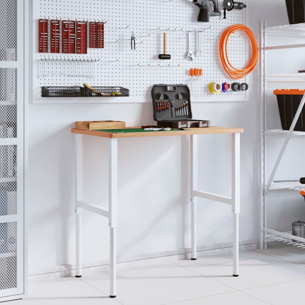 Työpenkki 100X60X(71,5-98) Cm Täysi Pyökki Suorakaide