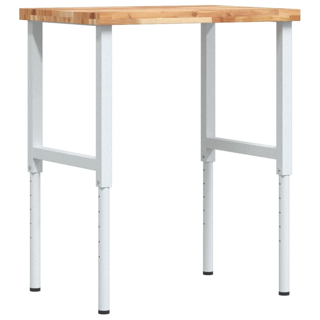 Työpenkki 80X60X(73-99,5) Cm Täysi Akasiapuu Suorakaide