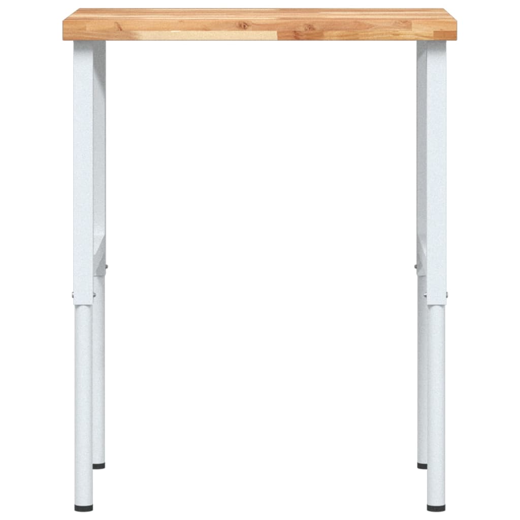 Työpenkki 80X60X(73-99,5) Cm Täysi Akasiapuu Suorakaide