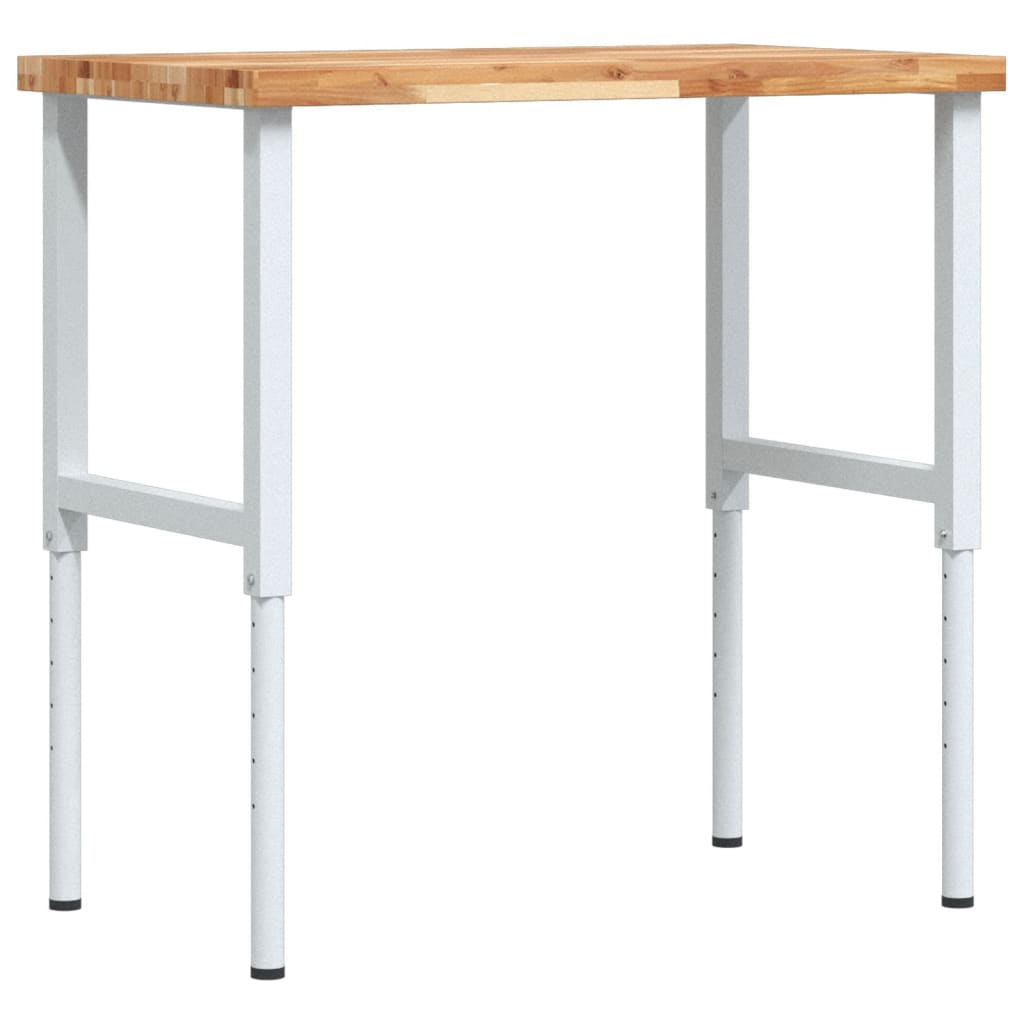 Työpenkki 100X60X(73-99,5) Cm Täysi Akasiapuu Suorakaide