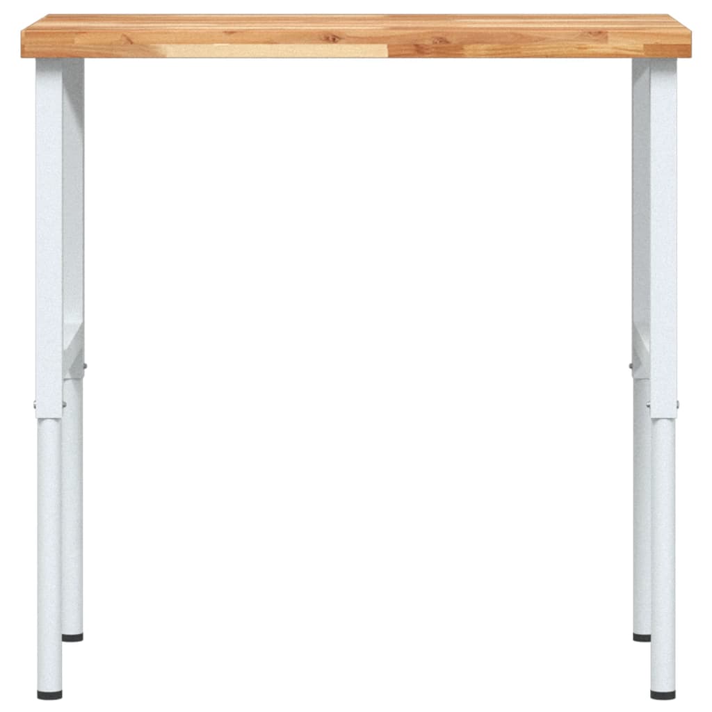 Työpenkki 100X60X(73-99,5) Cm Täysi Akasiapuu Suorakaide