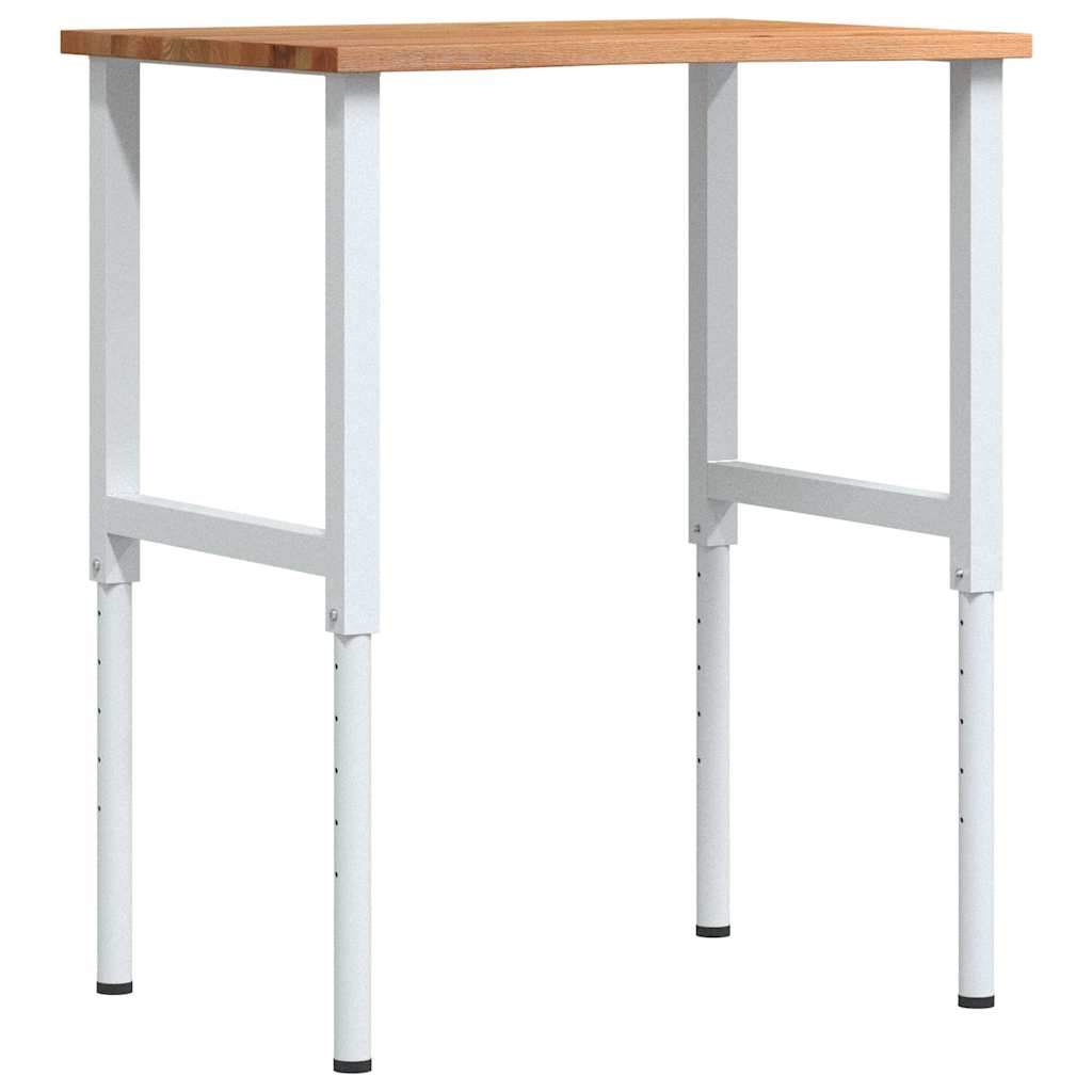 Työpöytä Vaaleanruskea 80X60X(71,5-98) Cm Massiivipuutammea