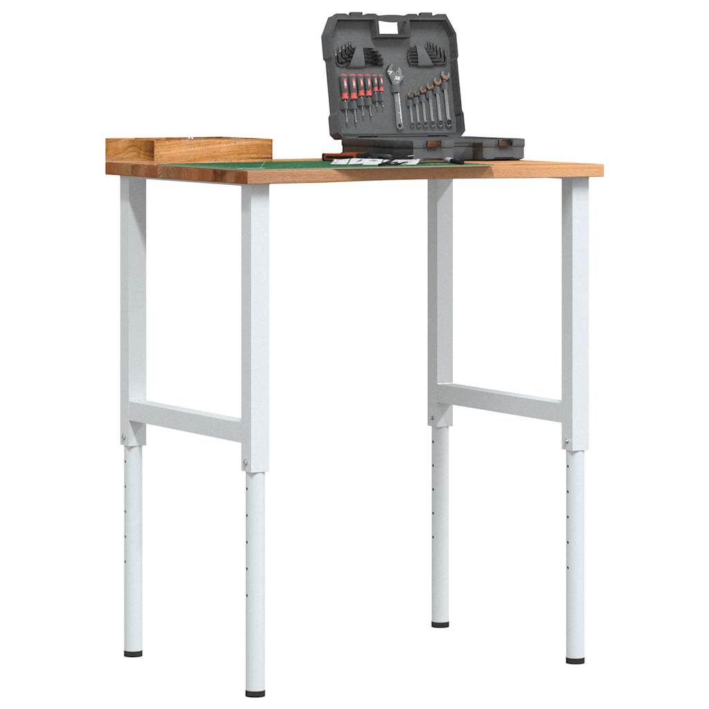 Työpöytä Vaaleanruskea 80X60X(71,5-98) Cm Massiivipuutammea
