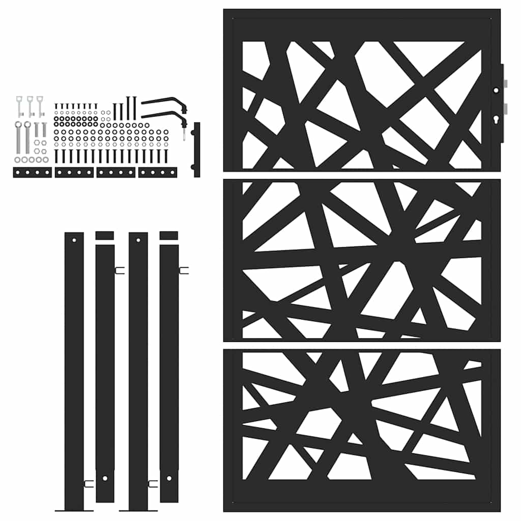 Puutarhanportti Musta 100X150 Cm Teräs Valodesign