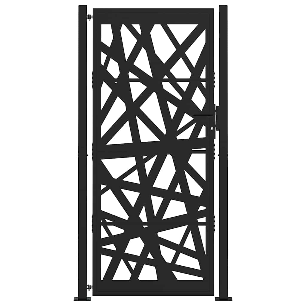 Puutarhanportti Musta 100X200 Cm Teräs Valodesign