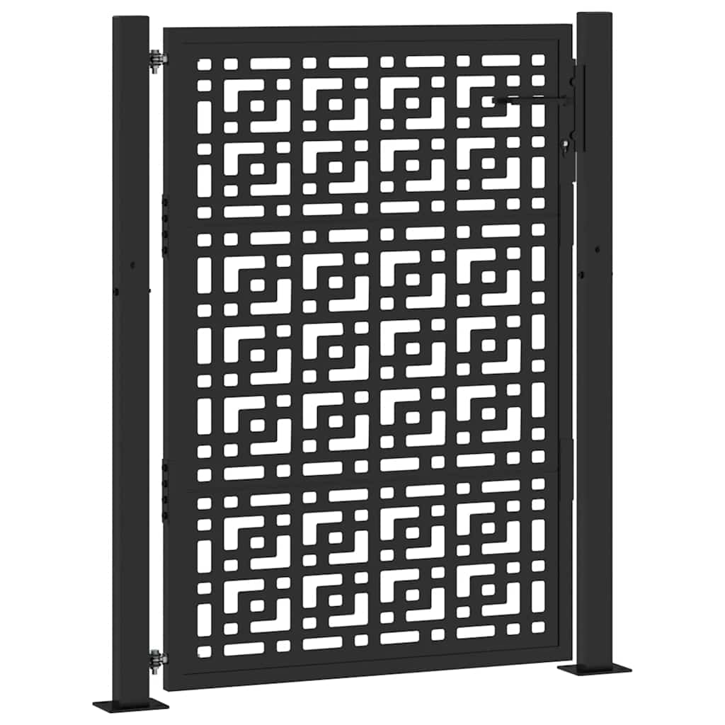 Puutarhanportti Musta 100X125 Cm Teräs Ristikuvio
