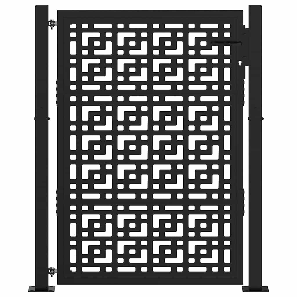 Puutarhanportti Musta 100X125 Cm Teräs Ristikuvio