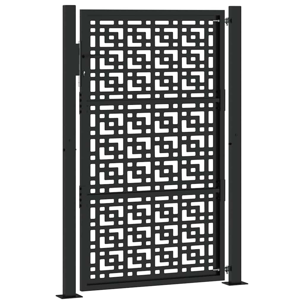 Puutarhanportti Musta 100X150 Cm Teräs Ristikuvio