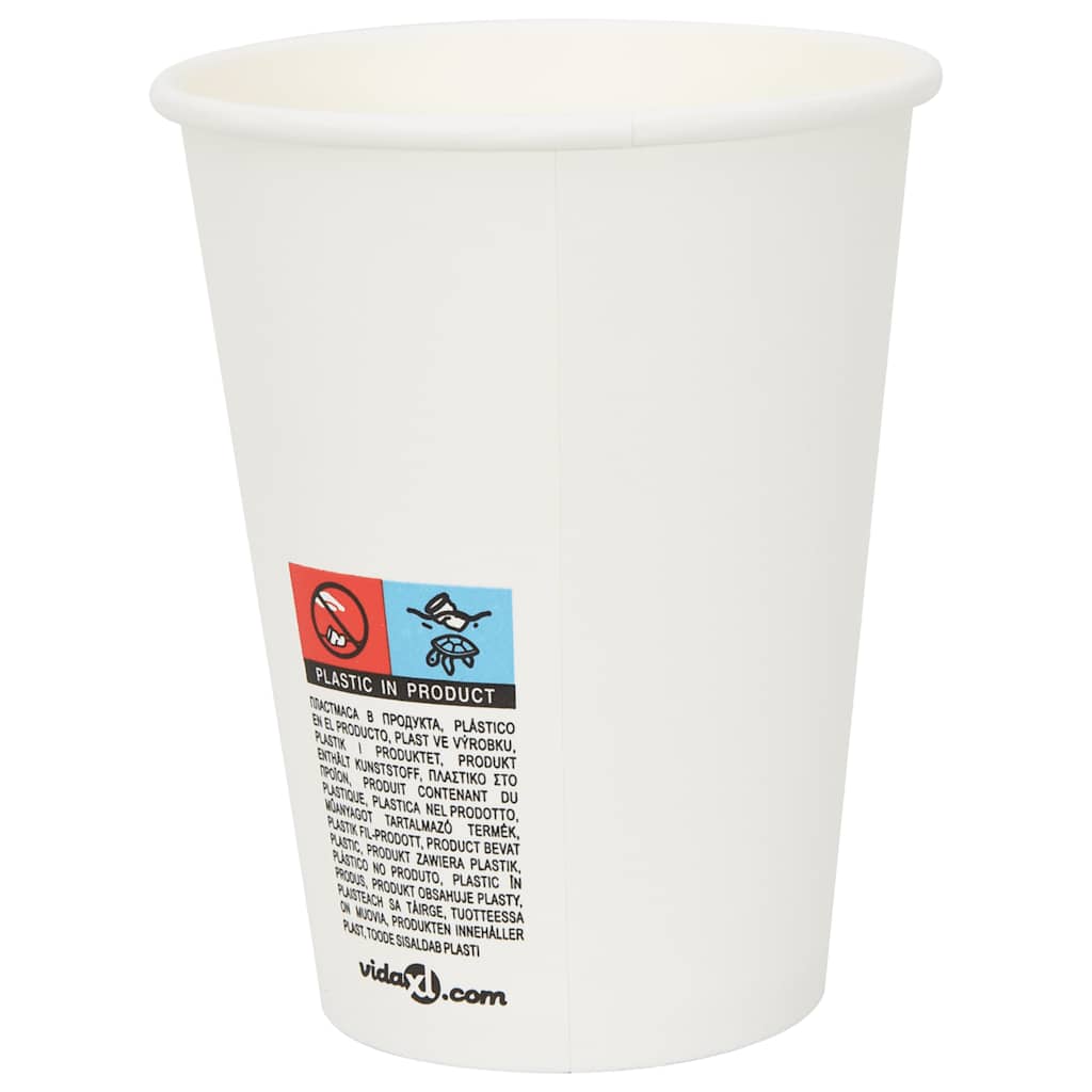 Paperiset Kahvikupit 1000 Kpl 12Oz 300Ml Valkoinen