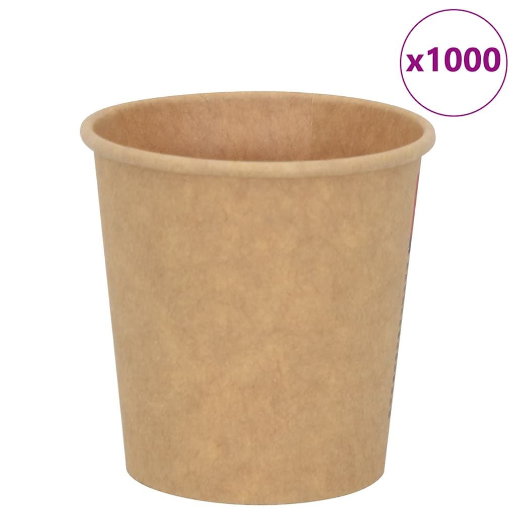 Paperiset Kahvikupit 1000 Kpl 8Oz 200Ml Ruskea