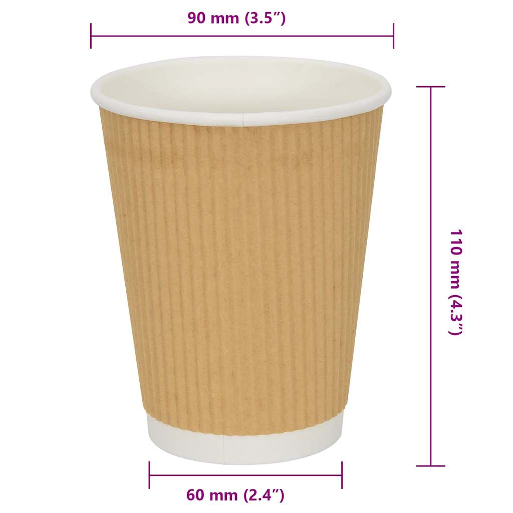 Paperiset Kahvikupit 500 Kpl 12 Unssia 300 Ml Ruskea