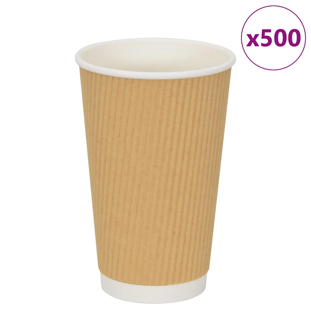 Paperiset Kahvikupit 500 Kpl 16 Unssia 400 Ml Ruskea