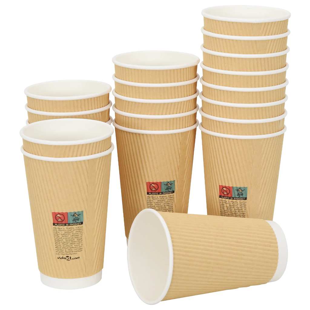 Paperiset Kahvikupit 500 Kpl 16 Unssia 400 Ml Ruskea