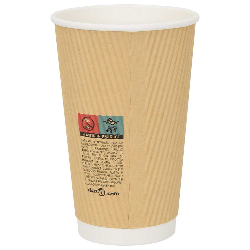 Paperiset Kahvikupit 500 Kpl 16 Unssia 400 Ml Ruskea