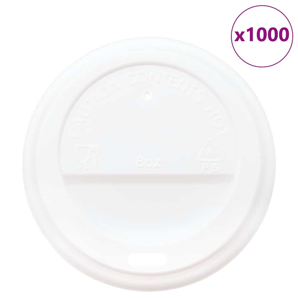 Paperiset Kahvikuppikannet Ø80 Mm 8Oz 1000 Kpl Valkoinen Muovi