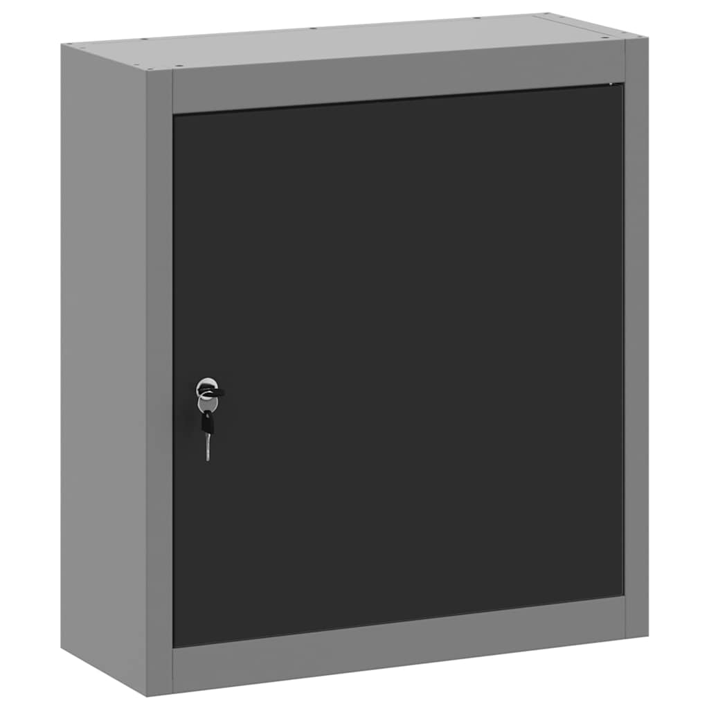 Työkalukaappi Hyllyllä Lukkoon Mustat Ja Harmaa 50 X 20 X 55 Cm