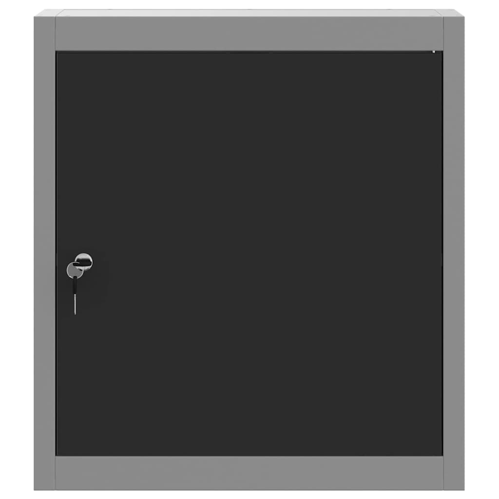 Työkalukaappi Hyllyllä Lukkoon Mustat Ja Harmaa 50 X 20 X 55 Cm